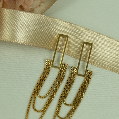 Gold Simetrik  Küpe