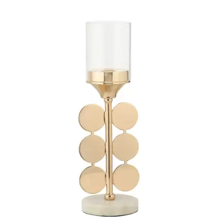 Gold Daireli Küçük Şamdan | Small Candlestick with Gold Circle