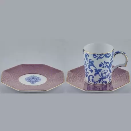 Tea Delight Blooming Barok Blue 2'li Kahve Fincan Seti