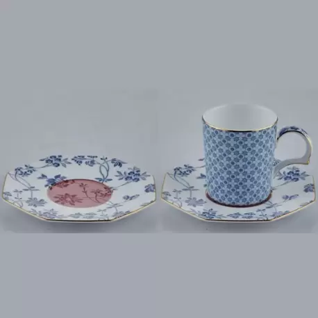 Tea Delight Regency Damask Blue 2'li Kahve Fincan Seti
