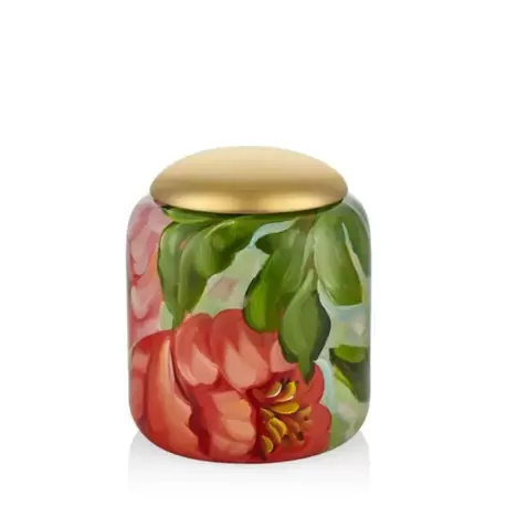Şakayık Desenli Kapaklı Küçük Boy Vazo | Peony Patterned Small Vase with Lid