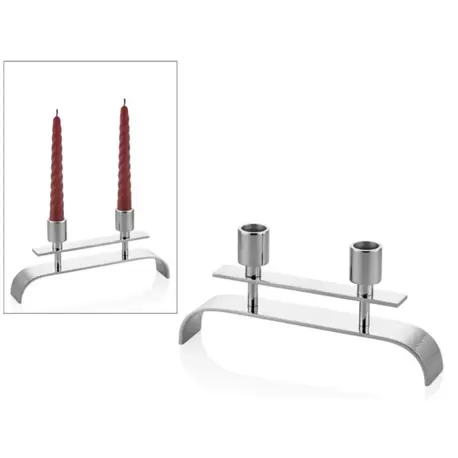 Half Elips Nickel Medium Candle Holder Mumluk