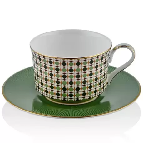 Cay Fincanı Tea Delight Tea Cup and Saucer green Opera House