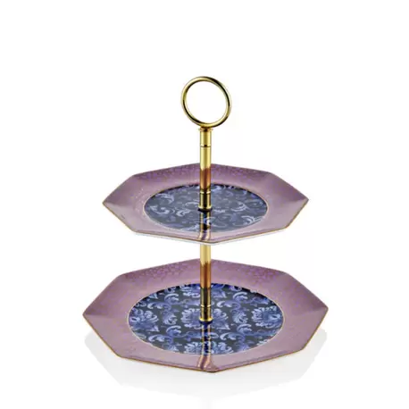 Tea Delight İki Katlı Kek Standı Iris Purple
