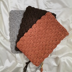 Yelpaze Örgü Clutch Çanta