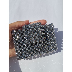 Gümüş Rengi Kristal Boncuk Kadın Kartlık/Cüzdan Mıknatıslı