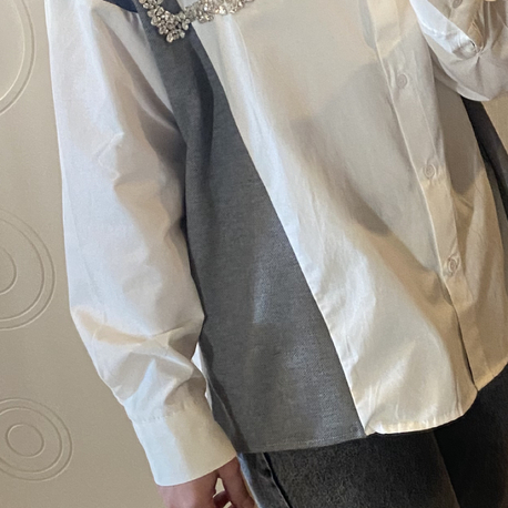 Poplin tasli gomlek