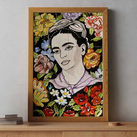 El Yapımı Çini Pano – Sanat İkonu ve Çiçek Motifli 
