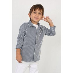 CG ÇİZGİLİ LACİVERT GÖMLEK