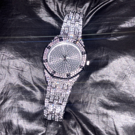 Iced Out Saat Beyaz