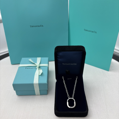 Tiffany Kilit Small Silver Taşlı Kolye