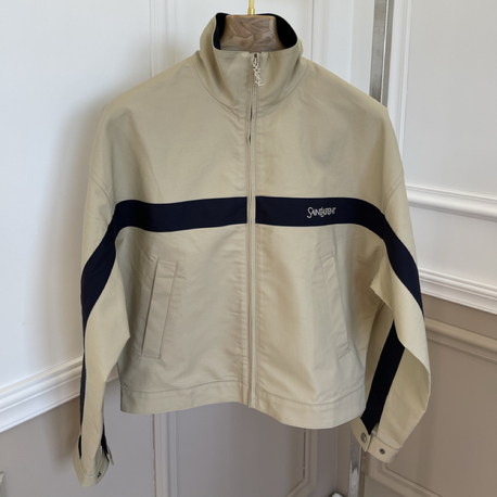 Saint Laurent Jacket In Cotton Mastic (S)