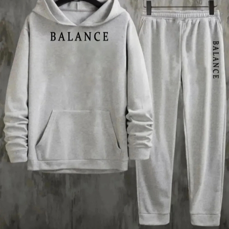 BLANCE BASKILI KAPŞONLU SWEATSHİRT EŞOFMAN TAKIMI 