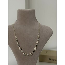 Damla taşlı kolye gold