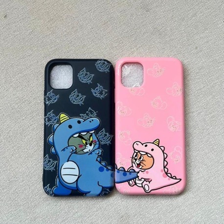iPhone Kılıf Tom ve Jerry Dinozor Edisyonu - Çift ve BFF Özel Kılıf Serisi