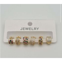 Deluxe 6lı Gold Küpe / 2497
