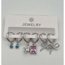 Delüxe 6 lı Silver Küpe 2502