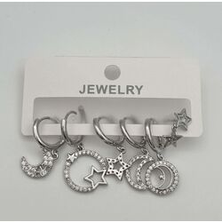 Delüxe 6 lı Silver Küpe 2488