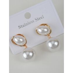 Çelik İnci Sallantılı Gold Küpe / 193G