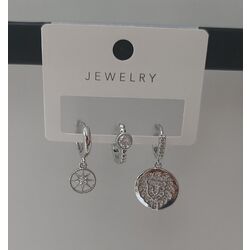 Delüxe 3lü Silver Küpe 2261