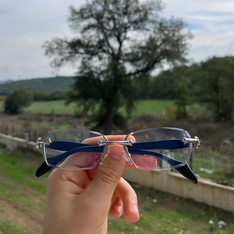 Çerçevesiz gümüş Chrome hearts 