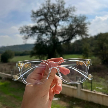 Şeffaf gold chrome hearts