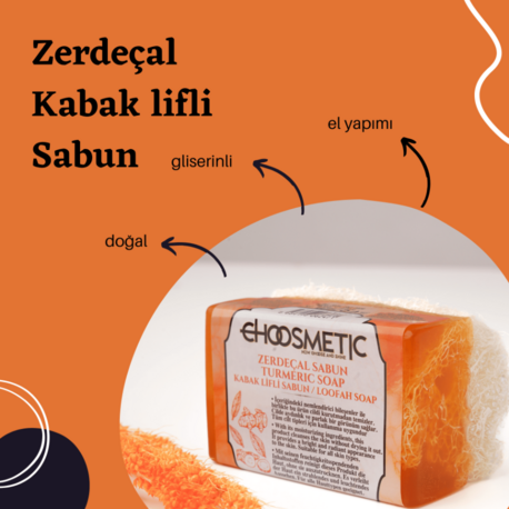 Zerdeçal Kabak Lifli Sabun 120gr Curcuma Longa Cilt Yenileyici ve Arındırıcı