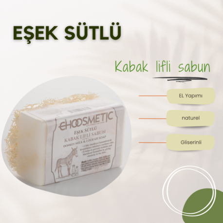 Eşek Sütlü Kabak Lifli Sabun 120 gr Doğal ve Şifalı 