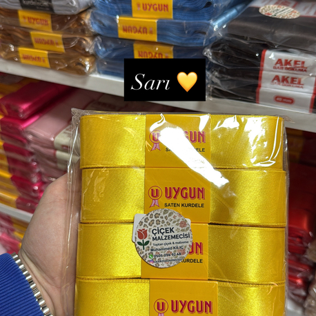 4 adet sarı Saten 