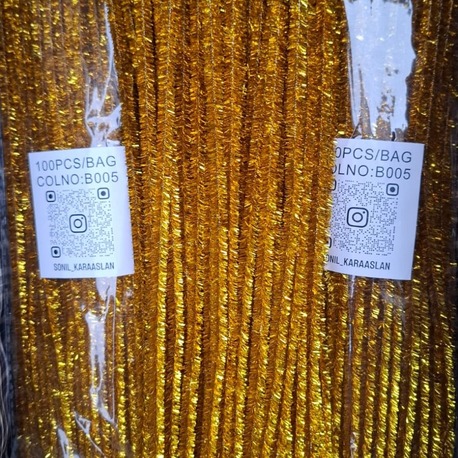 Altın Gold Simli Şönil 1 paket 100 adet-Kod B005