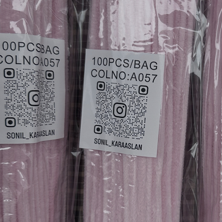 A057 KOD Açık Pembe Şönil 1 paket 100 adet 