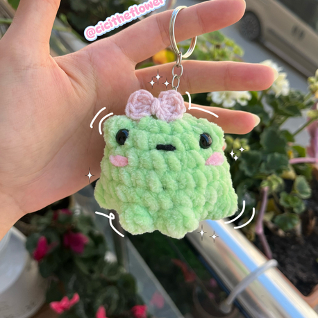 Pembe Tokalı Kurbağa Anahtarlık Charm