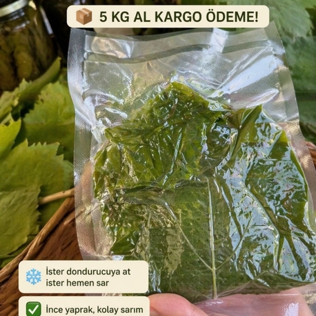 5 kilo vakumlu taze yaprak kargo bedava