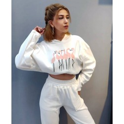 Flamingo baskılı eşofman takım 
