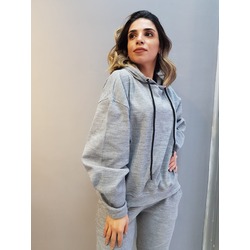 Gri fitilli eşofman takım 