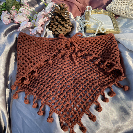 Kahverengi detaylı bandana