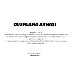 AYNA OLUMLAMA (LİSE KADEMESİ) 