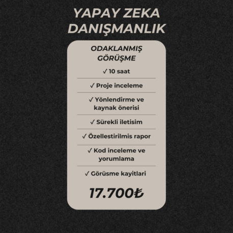 Yapay Zeka ve Computer Vision Danışmanlık Paketi (Odaklanmış Görüşme)