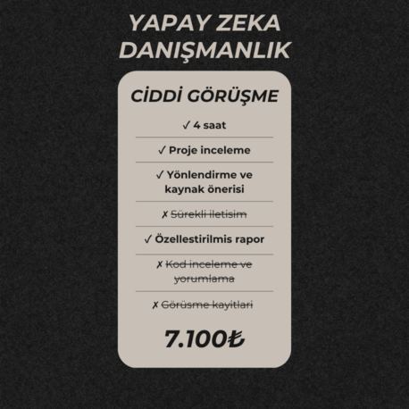 Yapay Zeka ve Computer Vision Danışmanlık Paketi (Ciddi Görüşme)