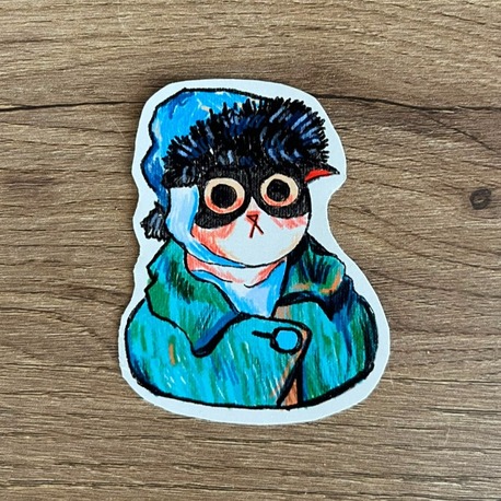 Cat Gogh tekli sticker