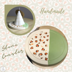 Greenish Leopard Coaster Bardak Altlığı Organizer 2'li Set
