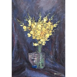 Sarı Frezya 25x35cm tual üzerine yağlıboya 2019