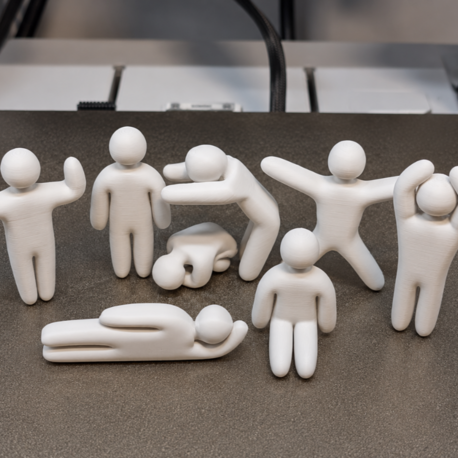 3D Baskı Duygu Pozları Figür Seti – 8 Parça Masaüstü Dekor