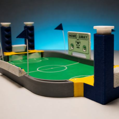 3D Baskı Mini Masa Futbolu Oyunu – Sarı Lacivert Özel Tasarım