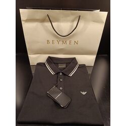 Emporio Armani % 100 Pamuk Regular Fit Erkek Polo Yaka T Shirt SİYAH