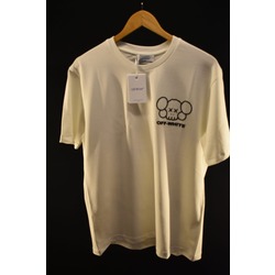 Off White Beyaz Kaws Baskılı T-shirt