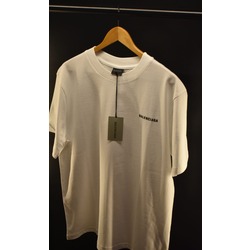 Balenciaga Beyaz Logo Baskılı Oversize T-shirt