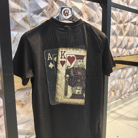 2020 A-K Baskılı Siyah Basic T-shirt