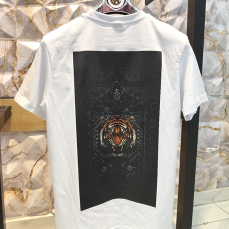 2005 Kaplan Baskılı Beyaz Basic T-Shirt