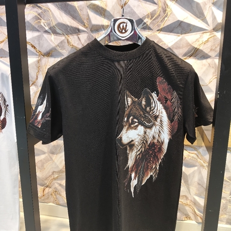 2017 Kurt Baskılı Siyah Basic T-Shirt